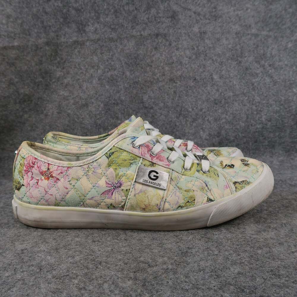 Guess Shoes Womens 10 Fashion Sneakers Casual Lifestyle Flower Pattern Lace Up